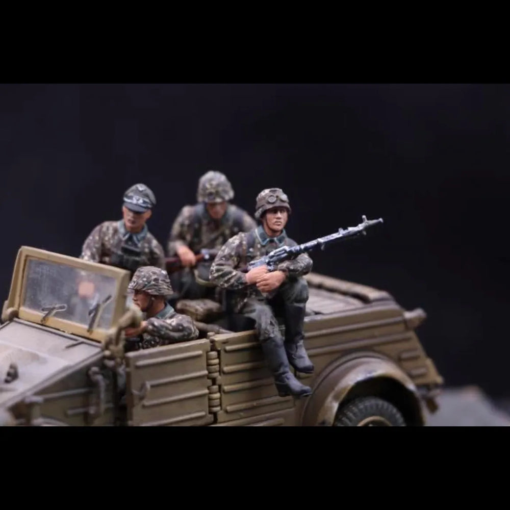 1/35 WWII German Soldiers Set, 5 Figures, Resin Model Figure Kit, Unassembled and Unpainted
