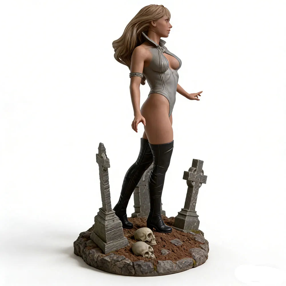 75mm Gothic Cemetery Girl, Resin Model Figure Kit, Fantasy Theme, Unassembled and Unpainted