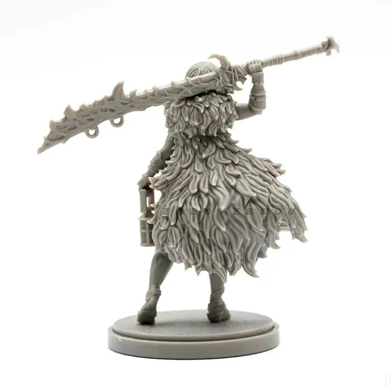 38mm Elf Warrior with Feathered Armor and Ornate Axe, Resin Model Figure Kit, Fantasy Theme, Unassembled and Unpainted