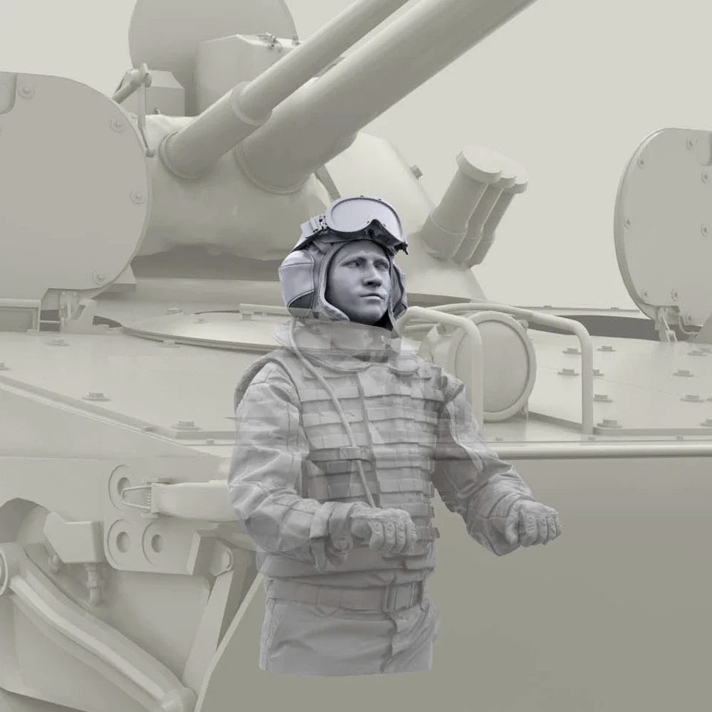 1/35 Modern Russian Armored Vehicle Crew, 2 Figures, Resin Model Figure Kit, Unassembled and Unpainted