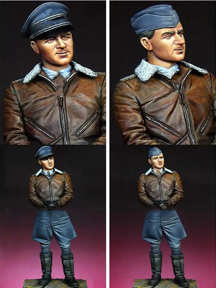 1/16 WWII German Luftwaffe Ace Werner Molders, Resin Model Figure Kit, Unassembled and Unpainted