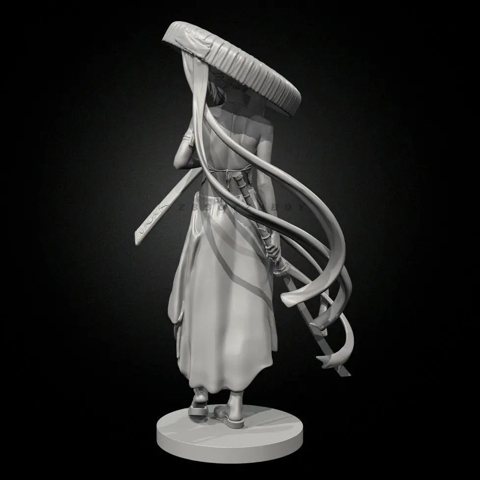50mm Vietnamese-Inspired Swordmaster, Resin Model Figure Kit, Fantasy Theme, Unassembled and Unpainted