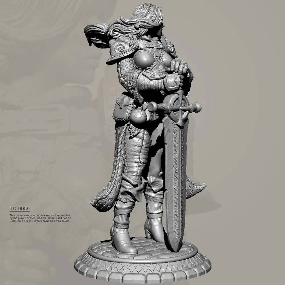 50mm Sword Goddess Warrior, Resin Model Figure Kit, Fantasy Theme, Unassembled and Unpainted