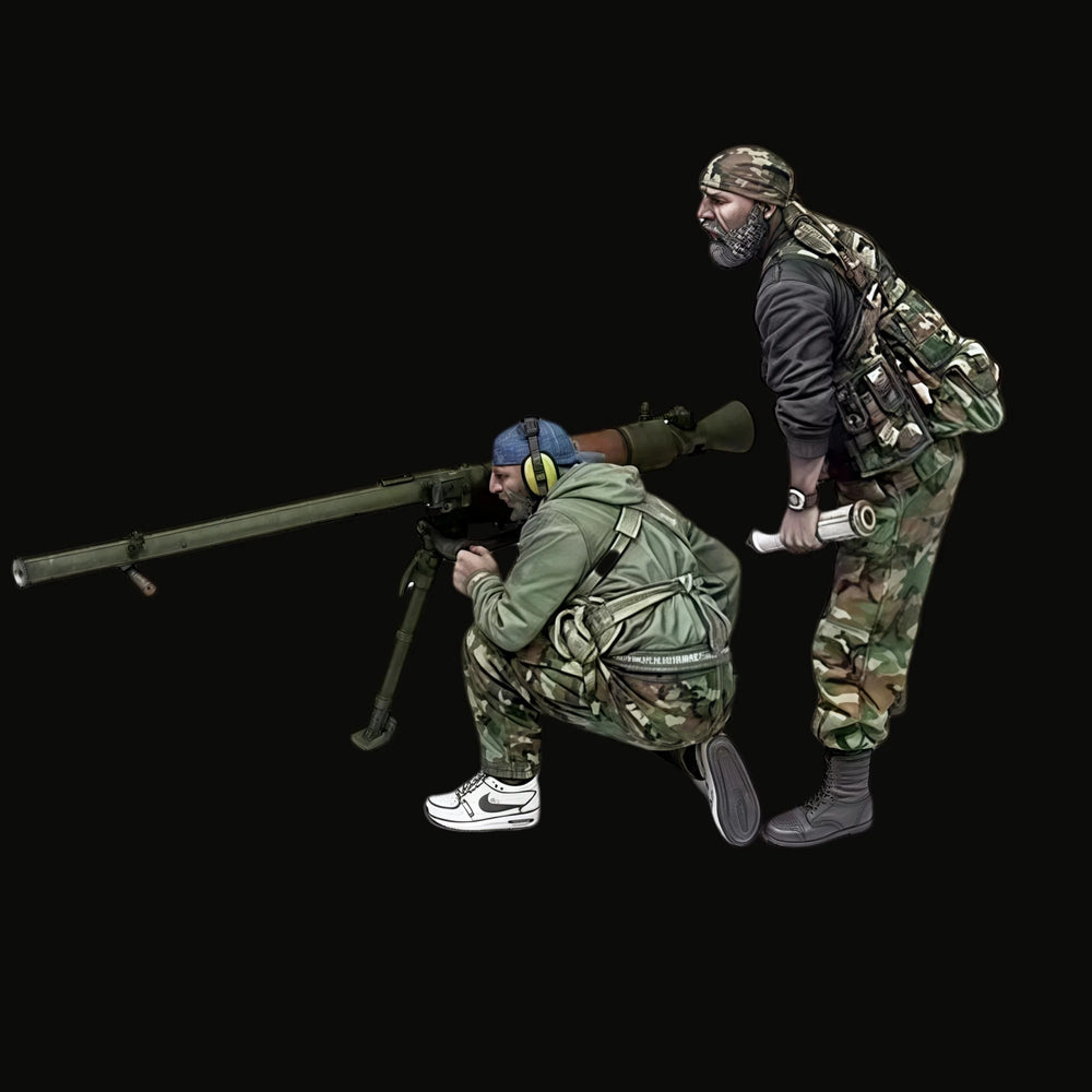 1/35 Modern Tactical Squad with Support Weapons, 4 Figures, Resin Model Figure Kit, Unassembled and Unpainted