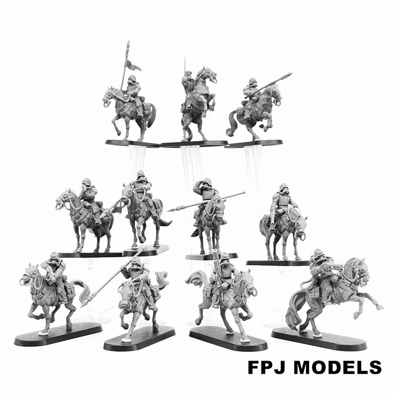 28mm Napoleonic Guard Cavalry, 16 Figures, Resin Model Figure Kit, Unassembled and Unpainted