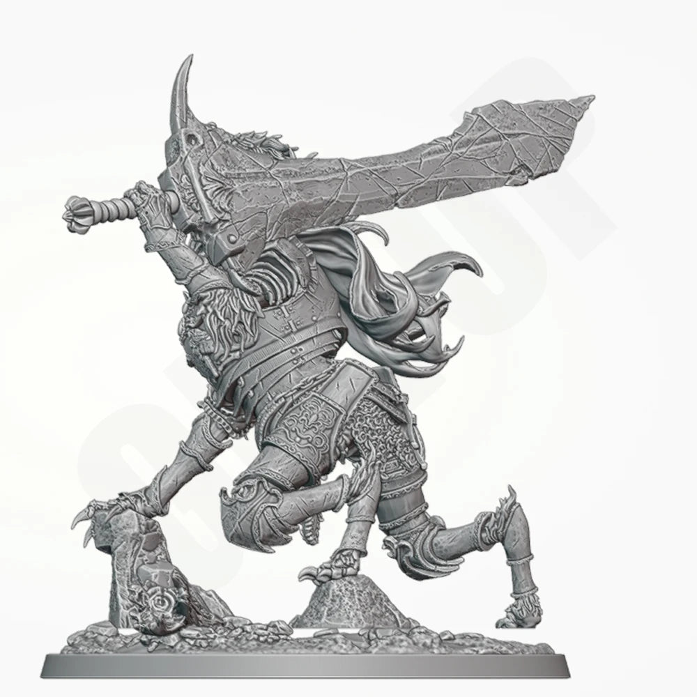 1/24 Demonic Chaos Warrior, Resin Model Figure Kit, Fantasy Theme, Unassembled and Unpainted