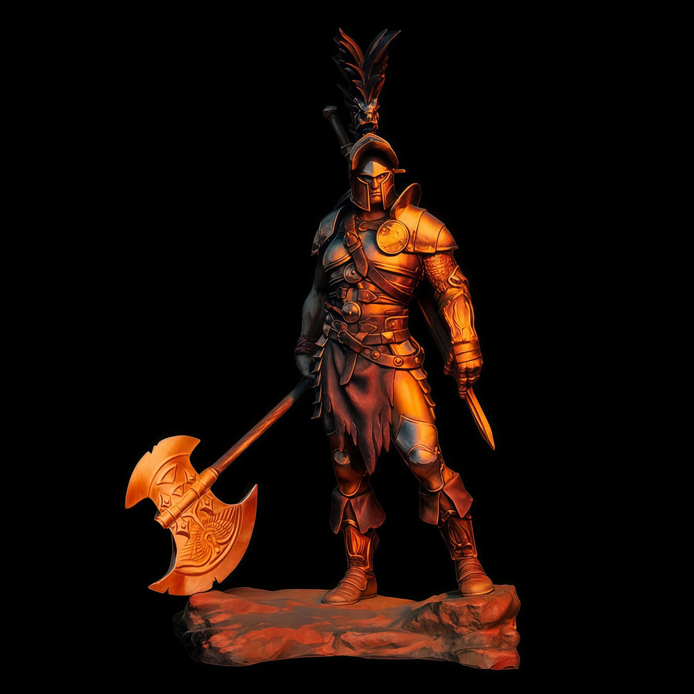 1/24 Ancient Roman Gladiator with Crested Helmet and Axe, Resin Model Figure Kit, Unassembled and Unpainted