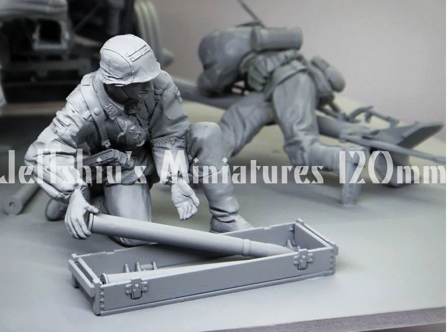 120mm WWII German Infantry, 6 Figures, Resin Model Figure Kit, Unassembled and Unpainted