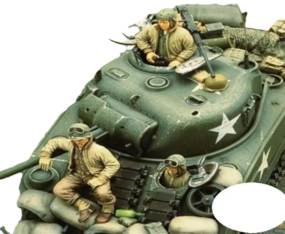 1/35 WWII Allied Tank Crew Soldiers, 3 Figures, Resin Model Figure Kit, Unassembled and Unpainted