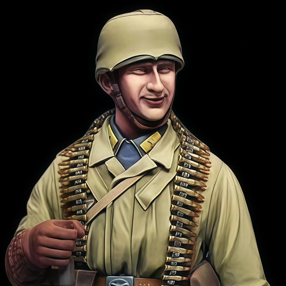 1/16 WWII Russian Infantry with Cartridge Bandolier, Resin Model Figure Kit, Unassembled and Unpainted
