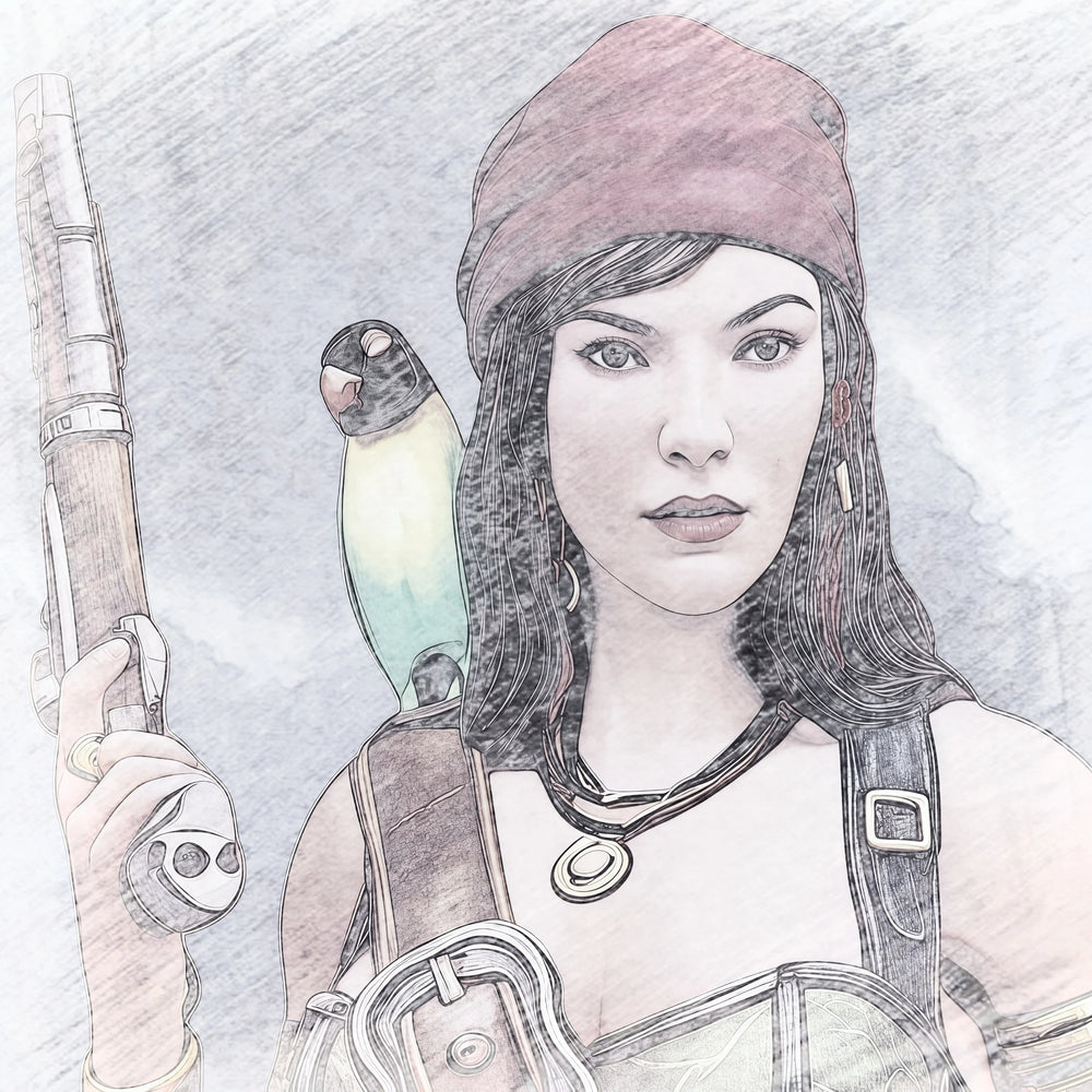 1/24 Female Gunner Warrior, Resin Model Figure Kit, Fantasy Theme, Unassembled and Unpainted