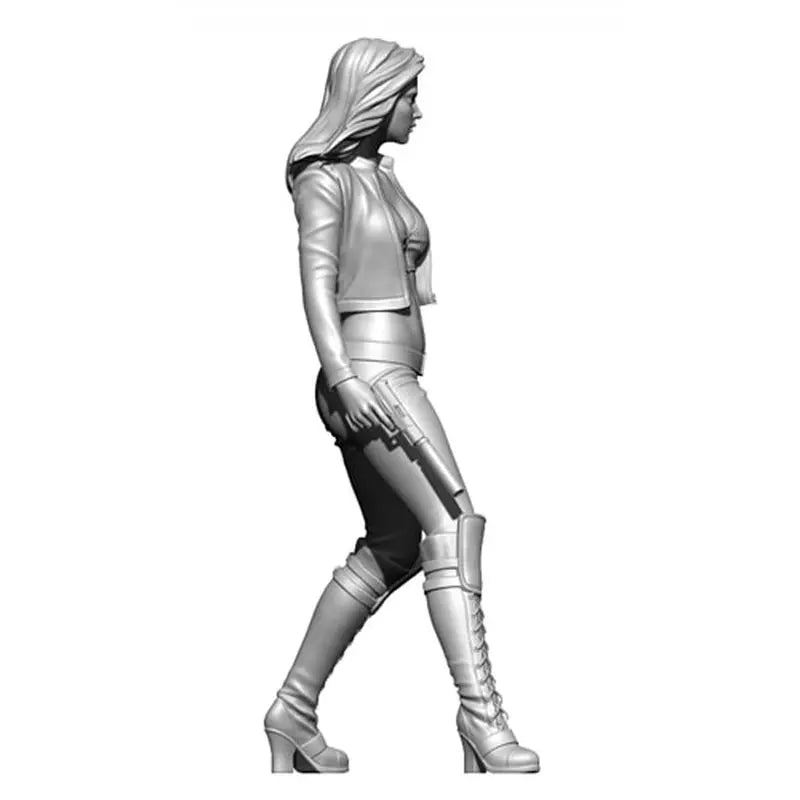 1/35 Female Tactical Operator Long Hair Armed, Resin Model Figure Kit, Unassembled and Unpainted