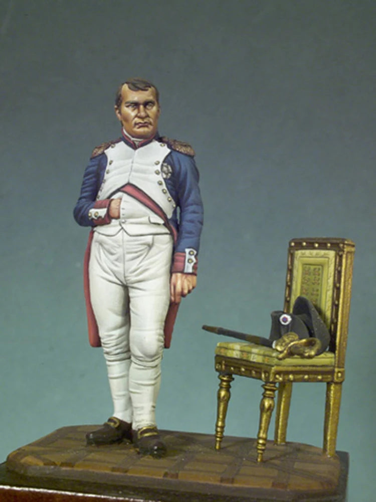 1/32 Napoleonic French Officer with Gilded Chair, Resin Model Figure Kit, Unassembled and Unpainted