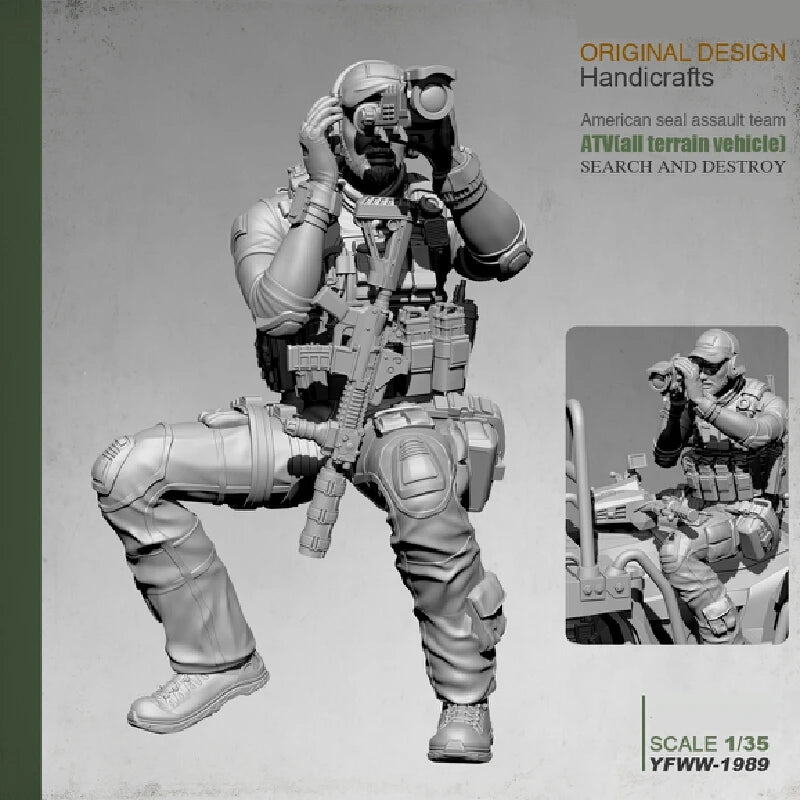 1/35 Modern Tactical Sniper Observer, Resin Model Figure Kit, Unassembled and Unpainted