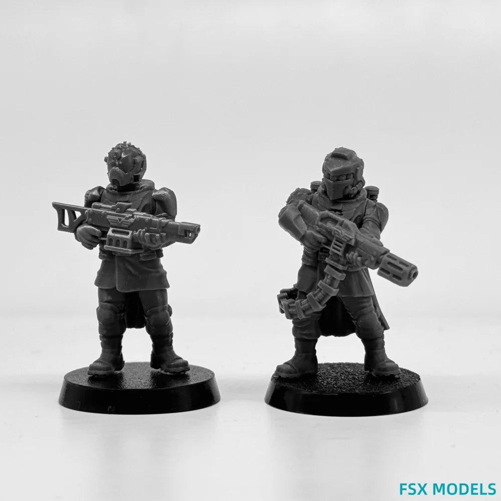 28mm Military Power Armor Squad, 10 Figures, Resin Model Figure Kit, Sci-Fi Theme, Unassembled and Unpainted