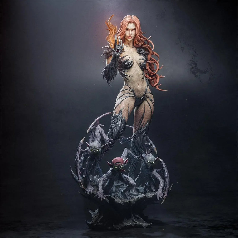 190mm Devil Girl Witch, Resin Model Figure Kit, Fantasy Theme, Unassembled and Unpainted