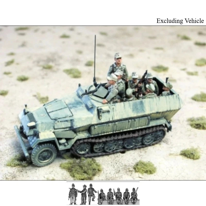 1/72 WWII German Panzer Grenadiers, 8 Figures, Resin Model Figure Kit, Unassembled and Unpainted