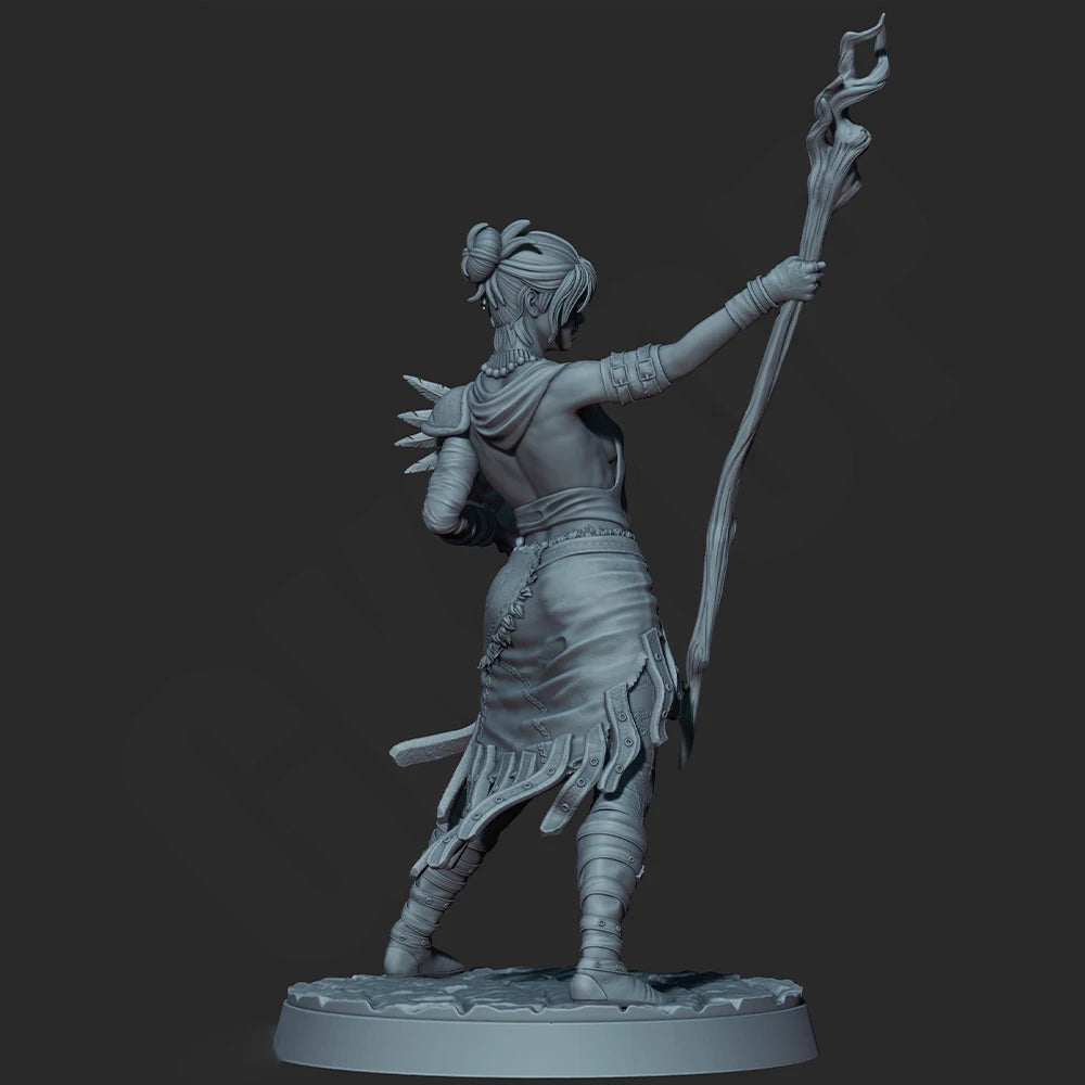 1/24 Wildlands Runemaster Sorceress, Resin Model Figure Kit, Fantasy Theme, Unassembled and Unpainted