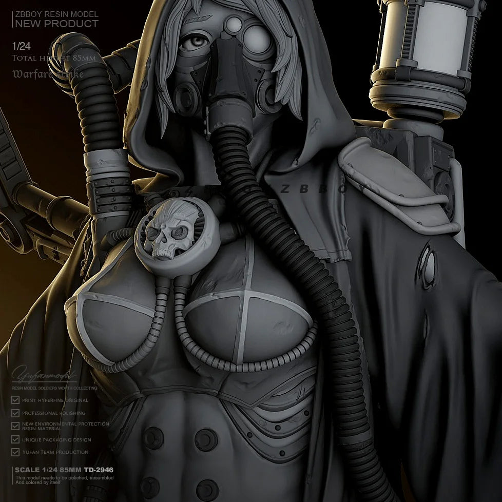 1/24 Sorceress with Summoned Serpents, Resin Model Figure Kit, Fantasy Theme, Unassembled and Unpainted