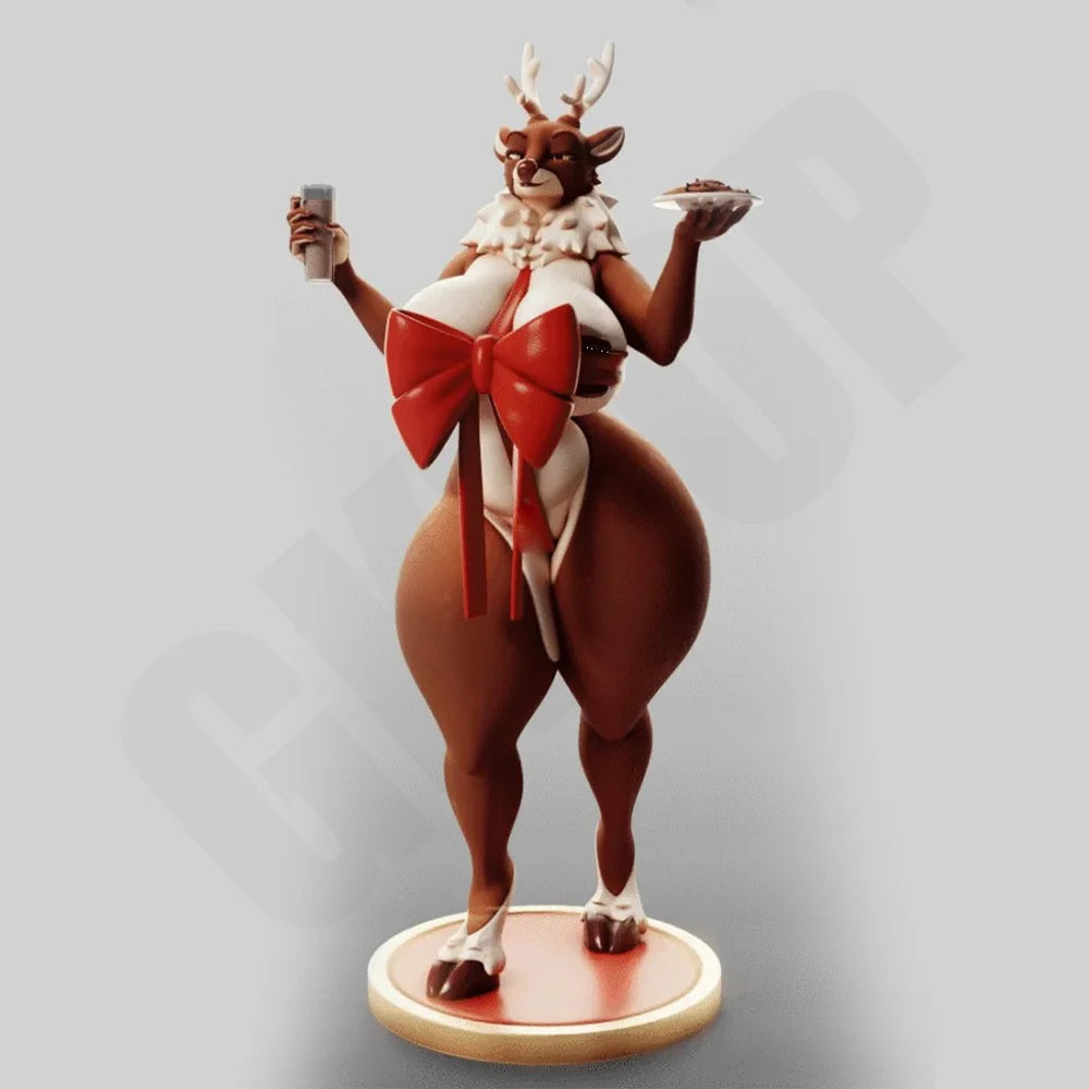 1/24 Anthropomorphic Reindeer, Resin Model Figure Kit, Wildlife Theme, Unassembled and Unpainted