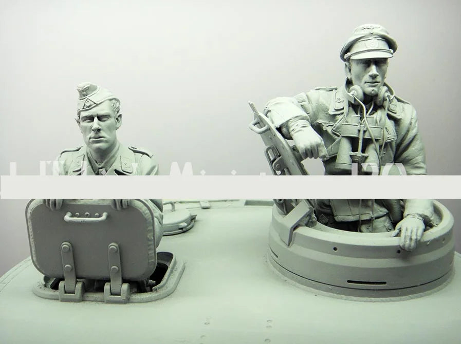 1/16 WWII German Soldier Busts, 3 Figures, Resin Model Figure Kit, Unassembled and Unpainted