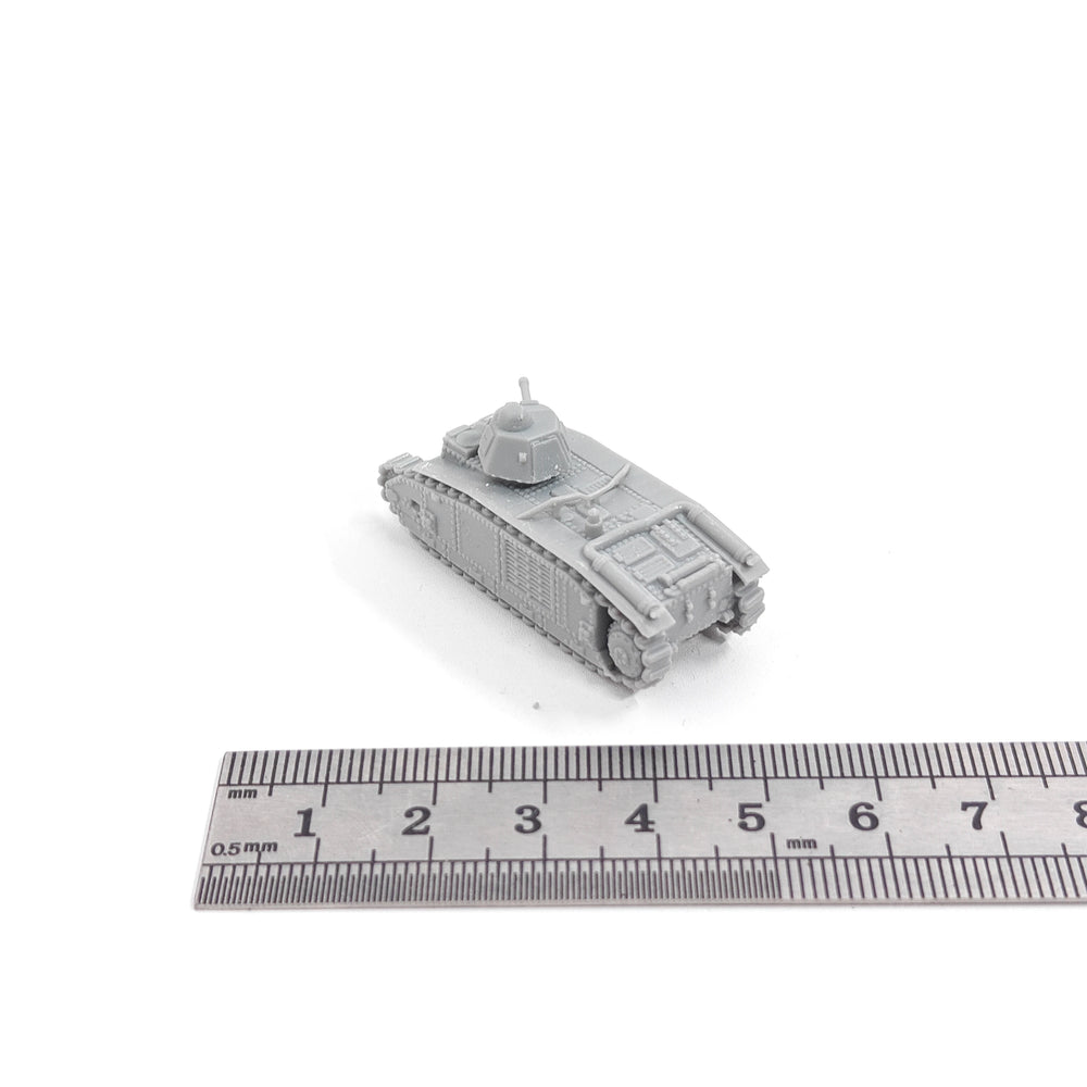 1/144 WWII French Char B1 Bis Heavy Tank, Resin Model Vehicle Kit, Unassembled and Unpainted