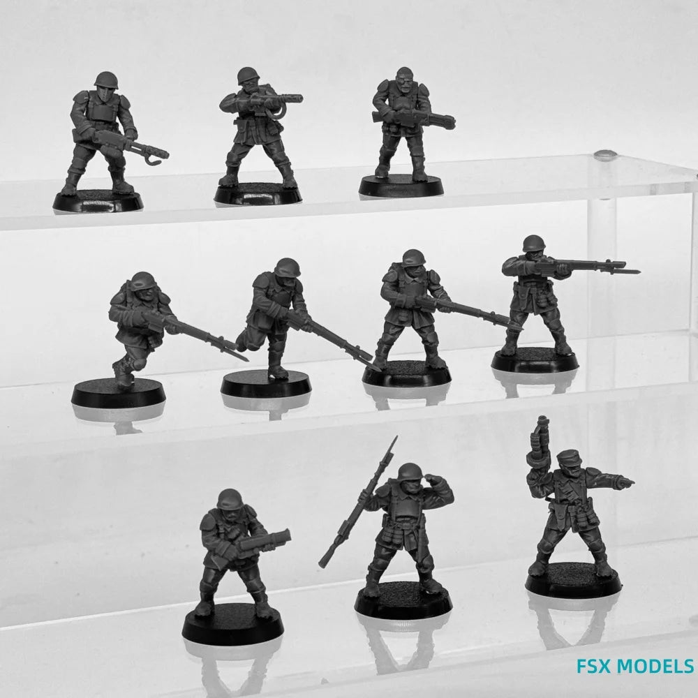 Modern Infantry, 10 Figures, Resin Model Figure Kit, Unassembled and Unpainted