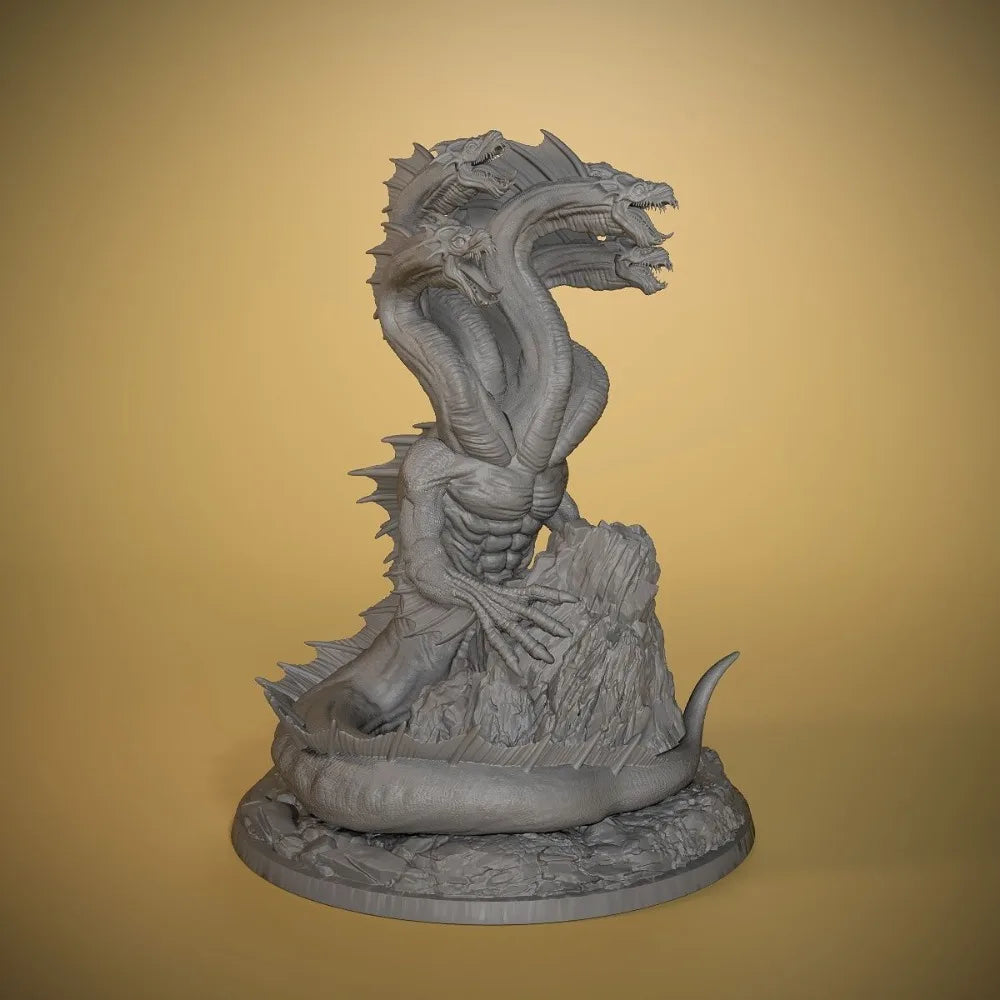 66mm Five-Headed Dragon Baravis, Resin Model Figure Kit, Fantasy Theme, Unassembled and Unpainted