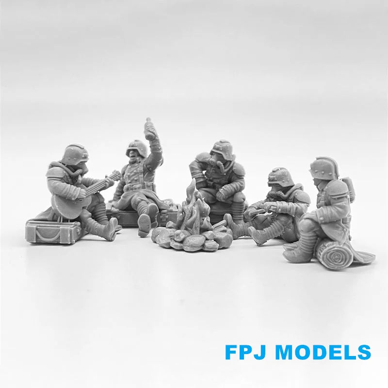 28mm WWII Soviet Soldiers, 5 Figures, Resin Model Figure Kit, Unassembled and Unpainted