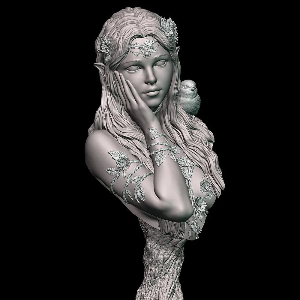 1/10 Avalynne: Forest Healer, Resin Model Bust Kit, Fantasy Theme, Unassembled and Unpainted