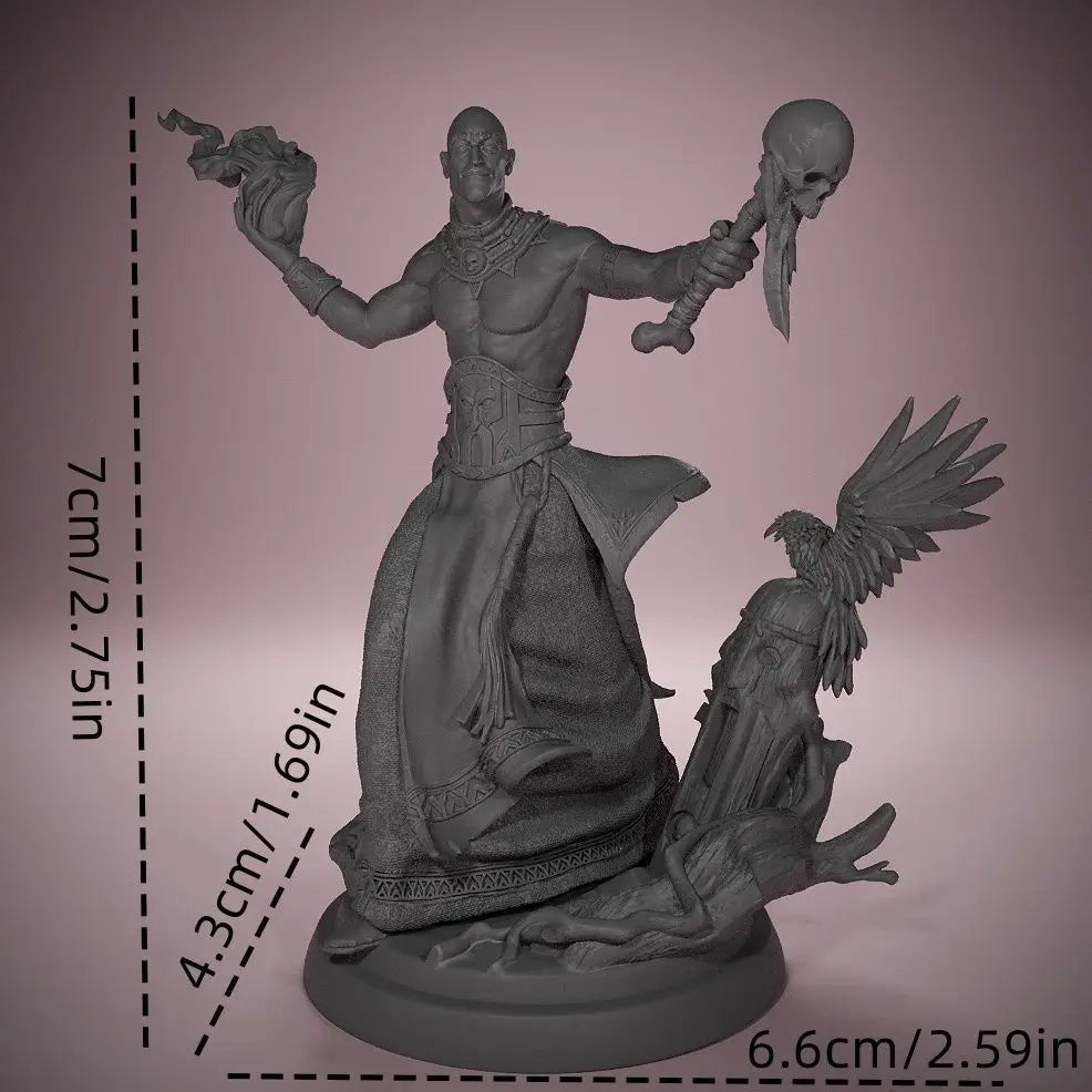 70mm Dark Fantasy Warrior, Resin Model Figure Kit, Fantasy Theme, Unassembled and Unpainted