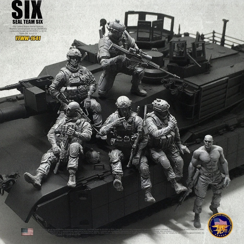 1/35 Modern US Navy SEAL Team Six, 6 Figures, Resin Model Figure Kit, Unassembled and Unpainted
