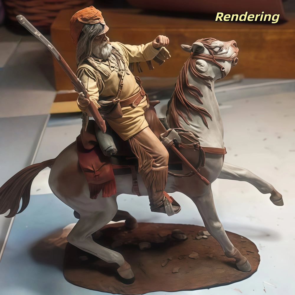 75mm Medieval Hunter, Resin Model Figure Kit, Unassembled and Unpainted