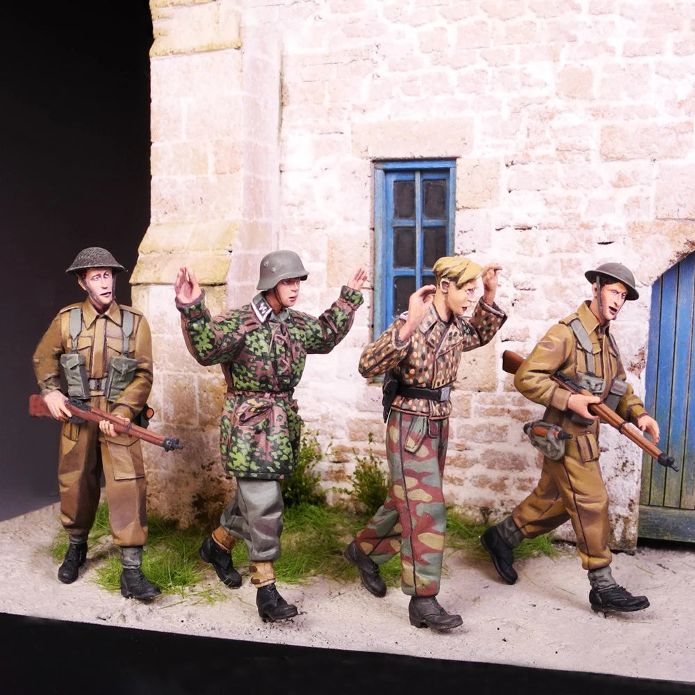 1/35 WWI Soldiers Combat Squad, 4 Figures, Resin Model Figure Kit, Unassembled and Unpainted