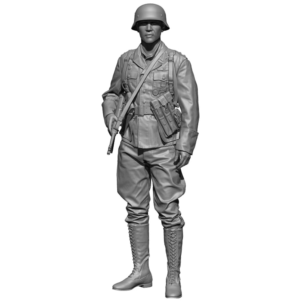 1/35 WWII German Infantryman at Ease, Resin Model Figure Kit, Unassembled and Unpainted