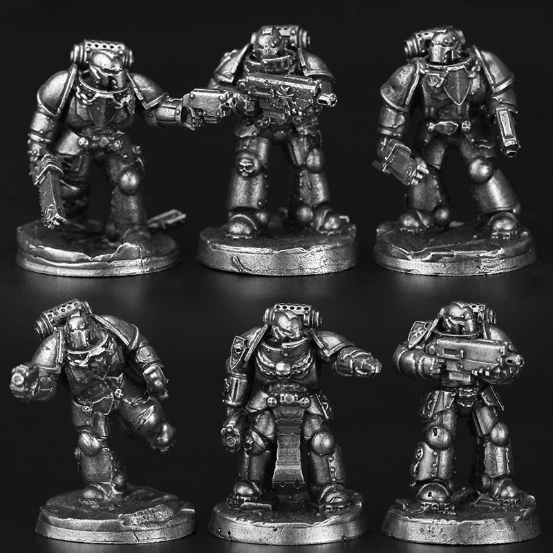 32mm Armored Sci-Fi Soldiers, 9 Figures, Resin Model Figure Kit, Sci-Fi Theme, Unassembled and Unpainted