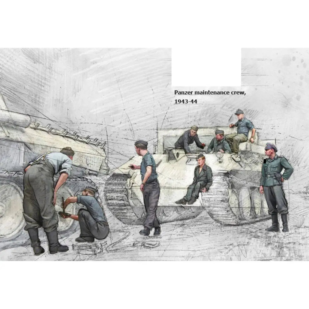 1/35 WWII German Panzer Crew, 8 Figures, Resin Model Figure Kit, Unassembled and Unpainted