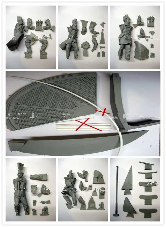 1/16 WWII Landing, 8 Figures, Resin Model Figure Kit, Unassembled and Unpainted