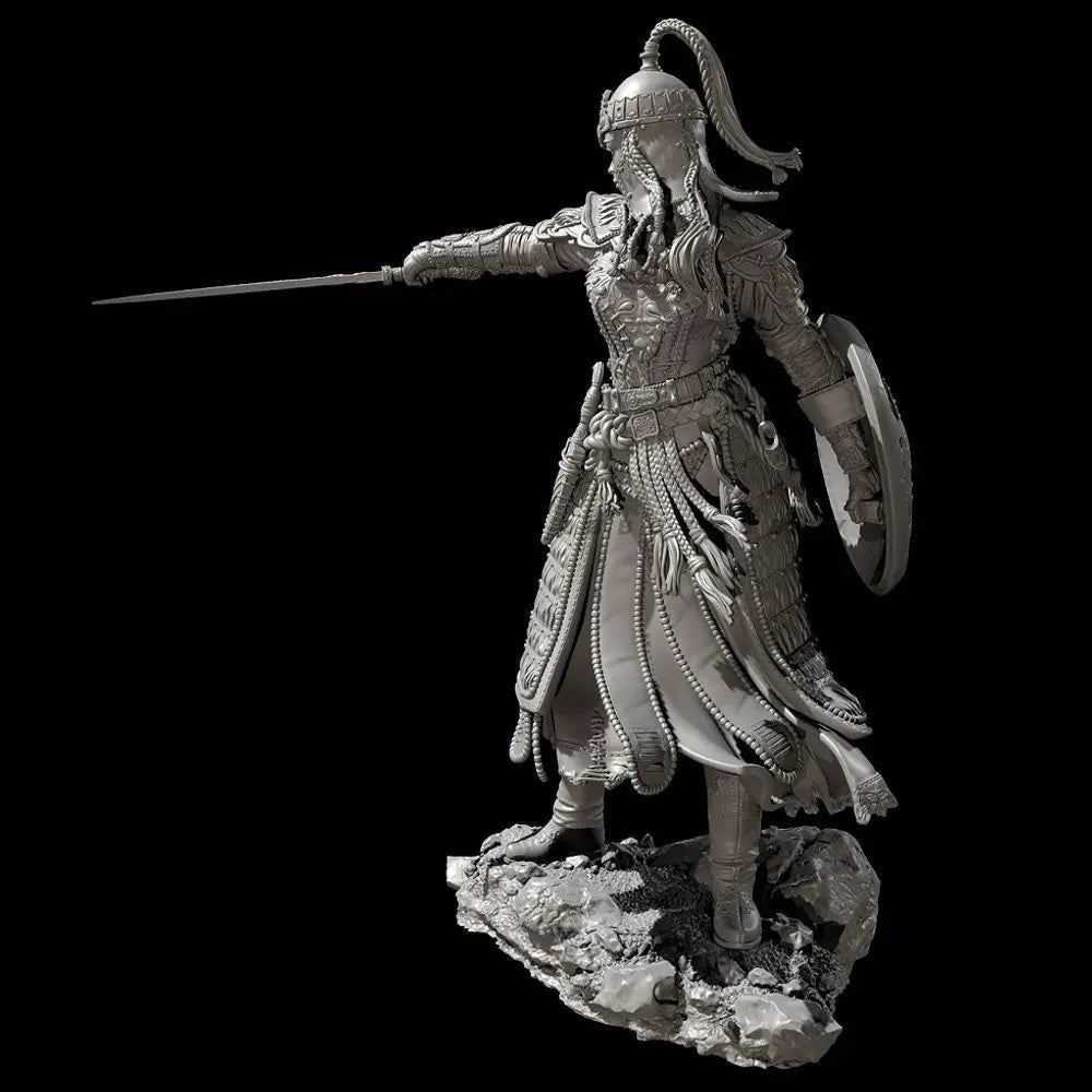 75mm Ancient Mongolian Female Warrior, Resin Model Figure Kit, Unassembled and Unpainted