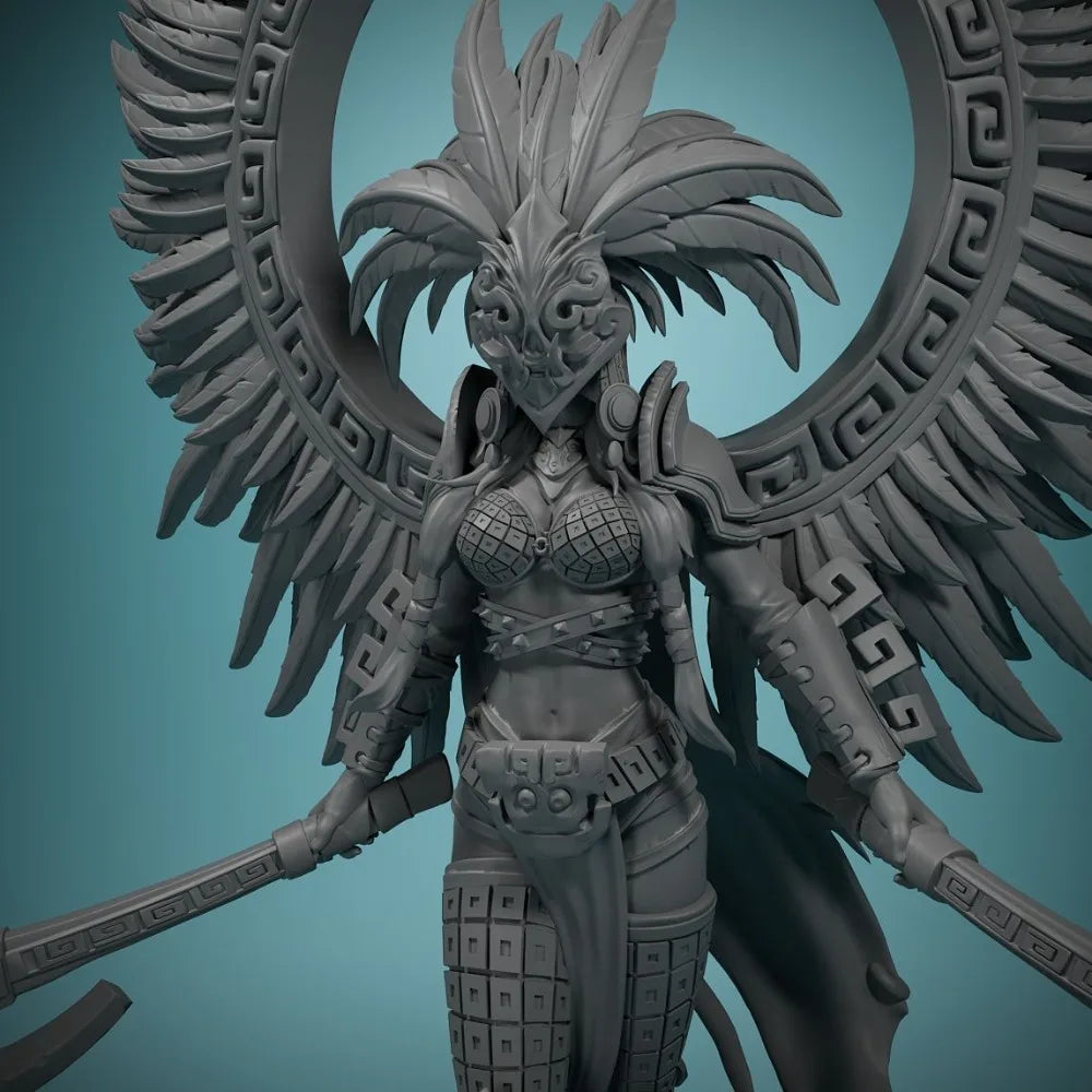 85mm Winged Warrior, Resin Model Figure Kit, Fantasy Theme, Unassembled and Unpainted