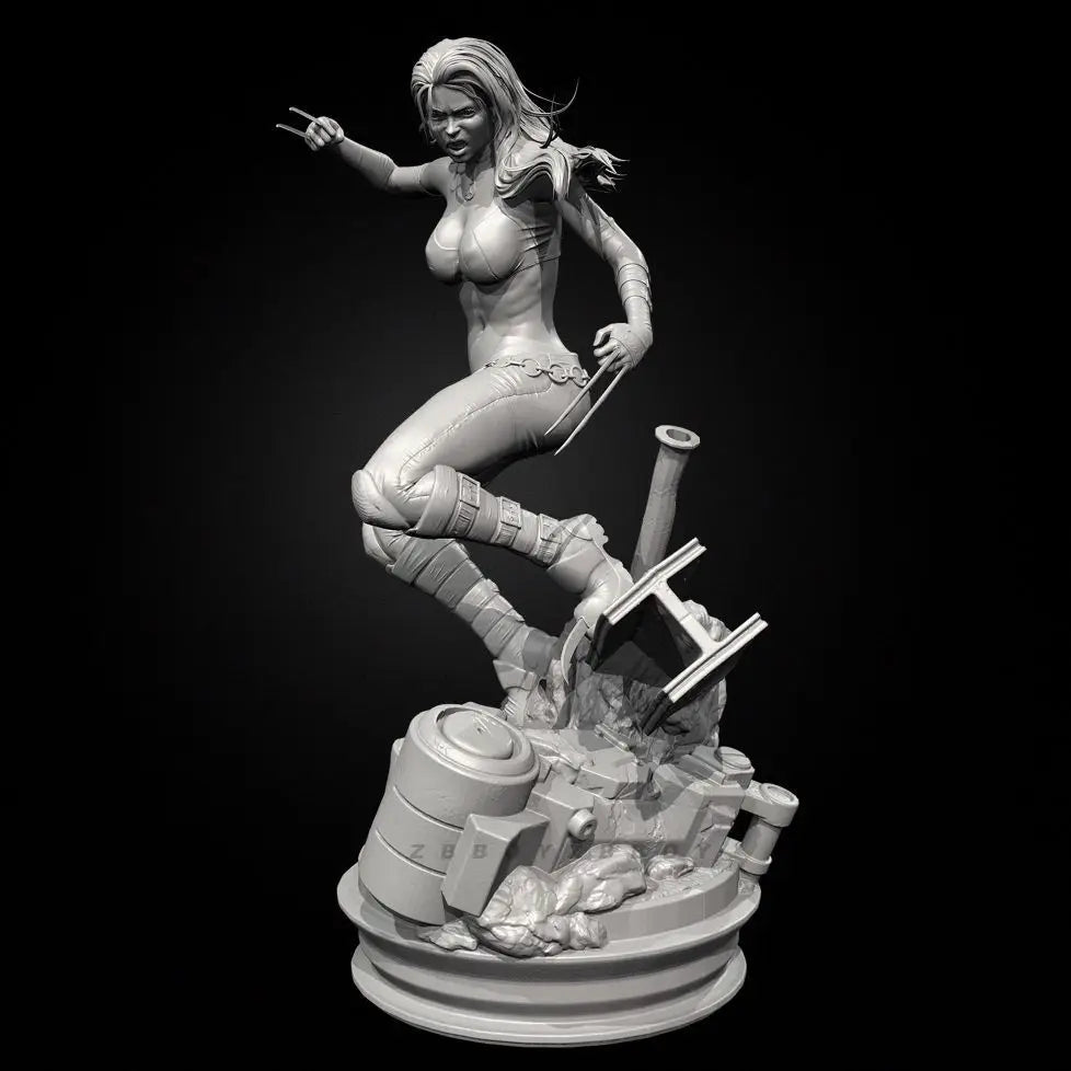 50mm Warrior Woman with Dual Daggers, Resin Model Figure Kit, Fantasy Theme, Unassembled and Unpainted