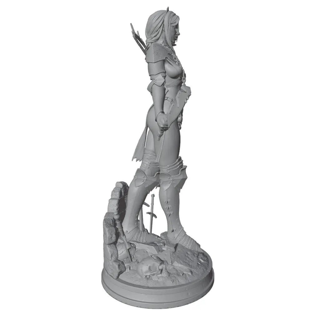 75mm Fantasy Warrior, Resin Model Figure Kit, Anime Theme, Unassembled and Unpainted