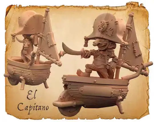 32mm Pirate & Octopus Fantasy, 3 Figures, Resin Model Figure Kit, Fantasy Theme, Unassembled and Unpainted