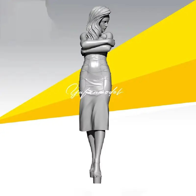 1/35 Vintage Woman in Evening Dress with Shawl, Resin Model Figure Kit, Unassembled and Unpainted