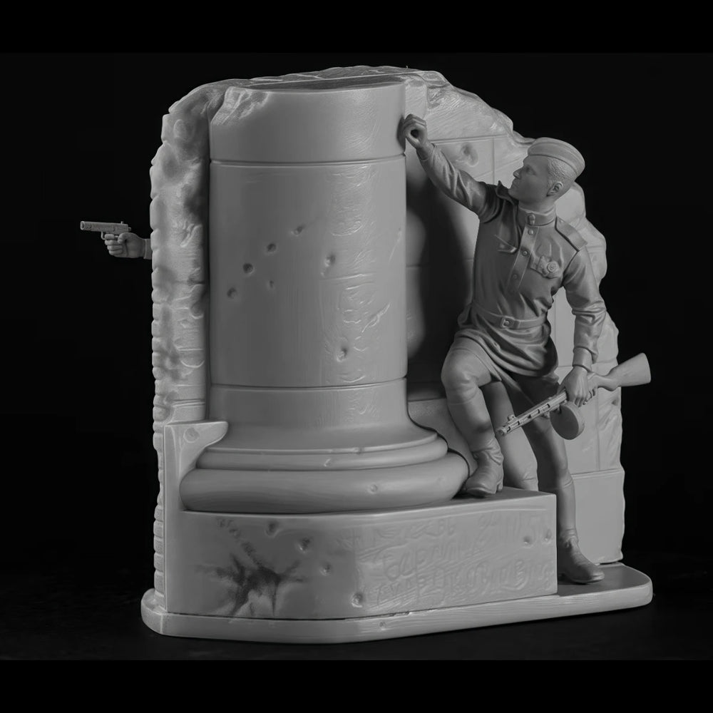 54mm Medieval Archer Soldiers Fortified Tower, 4 Figures, Resin Model Diorama Kit, Unassembled and Unpainted
