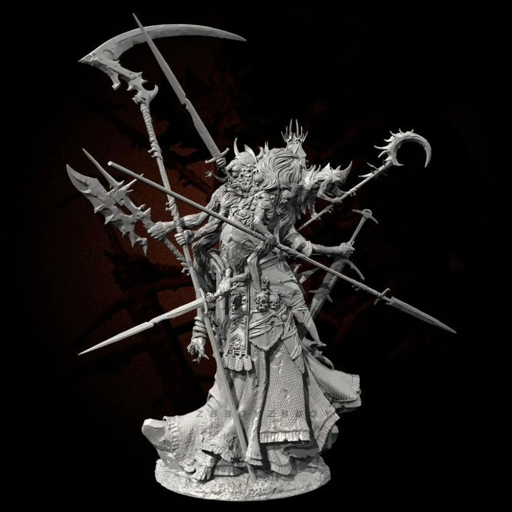105mm Demon God of Hell Warrior, Resin Model Figure Kit, Fantasy Theme, Unassembled and Unpainted