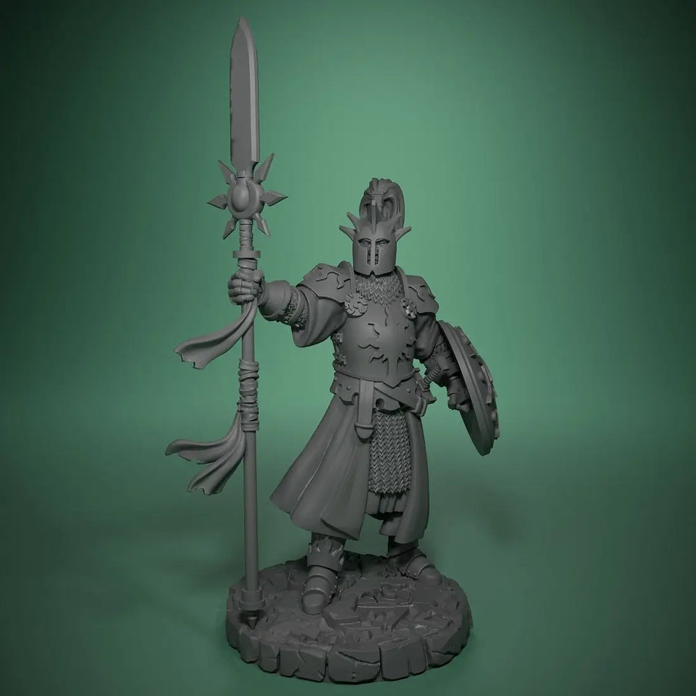 Medieval Fantasy Knight with Spear, Resin Model Figure Kit, Unassembled and Unpainted
