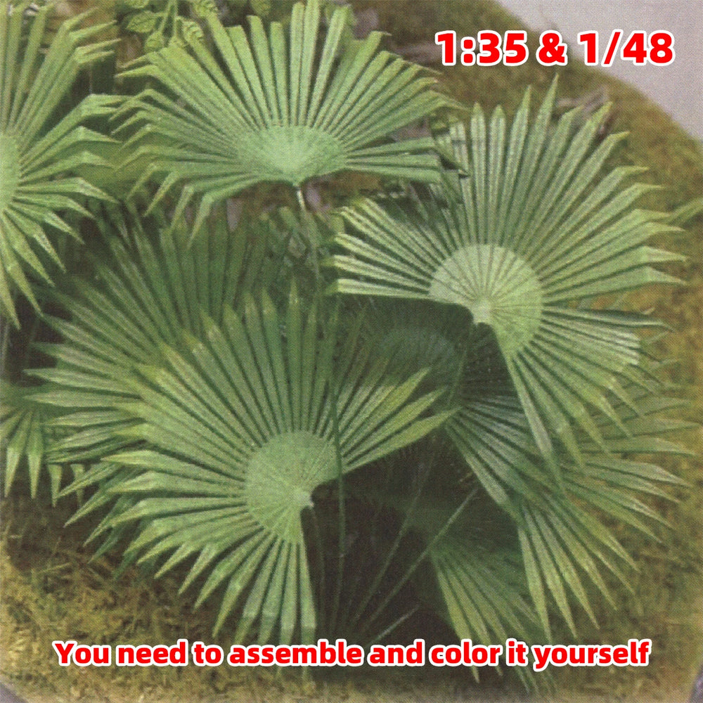 1/35 Tropical Plant Foliage Set, Resin Model Terrain Kit, Wildlife Theme, Unpainted