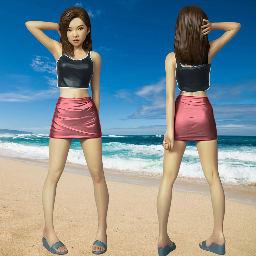1/12 Summer Girl, Resin Model Figure Kit, Anime Theme, Unassembled and Unpainted