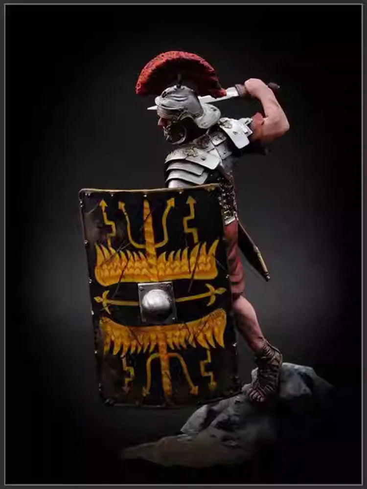 1/24 Barbarian Warrior with Crimson Hair Striking, Resin Model Figure Kit, Fantasy Theme, Unassembled and Unpainted